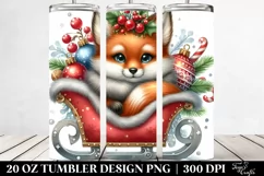 Cute Fox in Christmas Ornaments 20 Oz Tumbler Product Image 2