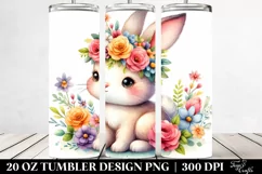 Watercolor Cute Bunny 20 Oz Tumbler Product Image 2