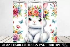 Watercolor Cute Bunny 20 Oz Tumbler Product Image 2