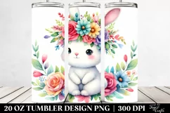 Watercolor Cute Bunny 20 Oz Tumbler Product Image 2