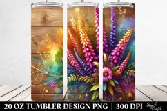 Colorful Heather Wooden Floral Swirls | 20 Oz Tumbler Product Image 2