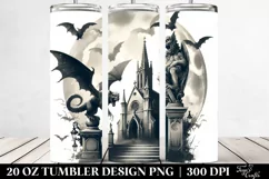 Vintage Halloween Gargoyle Watercolor | 20 oz Tumbler Product Image 2