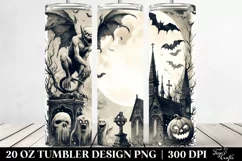 Vintage Halloween Gargoyle Watercolor | 20 oz Tumbler Product Image 2