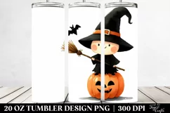 Watercolor Funny Halloween Witch 20 Oz Tumbler Product Image 2