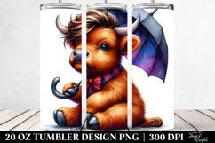 Vibrant Baby Highland Cow | 20 oz Tumbler Product Image 2