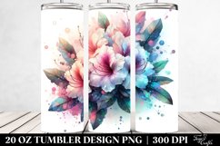 Abstract Pastel Rhododendron with Splash 20 Oz Tumbler Product Image 2