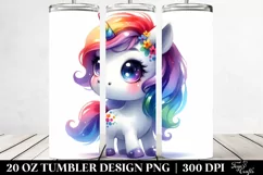 Vibrant Unicorn Drawing Tumbler Design Product Image 2