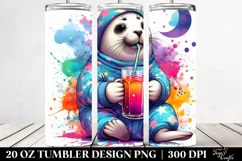 Colorful Seal Drinking | 20 oz Tumbler Product Image 2