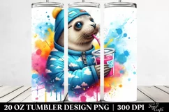 Colorful Seal Drinking | 20 oz Tumbler Product Image 2