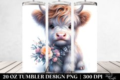 Baby Highland Cow in Jeans, Sublimation Clipart Product Image 2