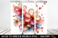 20 Oz Tumbler Sublimation | Abstract Cherry Blossom | Product Image 2