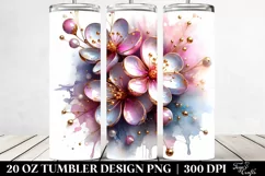 20 Oz Tumbler Sublimation | Abstract Cherry Blossom | Product Image 2