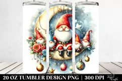 Vintage Santa with Gnomes Digital Painting | 20 oz Tumbler Product Image 2