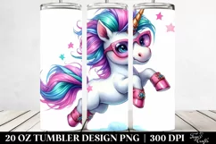 Vibrant Baby Unicorn Jumping Around, Transparent 20 Oz Product Image 2