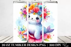 Cartoon Seal Flower Tumbler Product Image 2