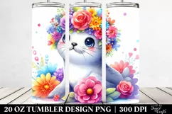Cartoon Seal Flower Tumbler Product Image 2