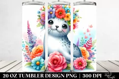 Cartoon Seal Flower Tumbler Product Image 2