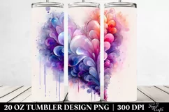 Abstract Hyacinth Heart Tumbler Design Product Image 2