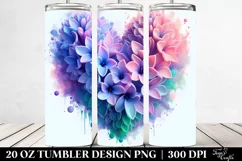 Abstract Hyacinth Heart Tumbler Design Product Image 2