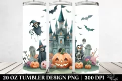 Simple Funny Halloween Castle 20 Oz Tumbler Product Image 2
