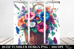 20 Oz Tumbler Sublimation | Vibrant Watercolor Basket | Product Image 2