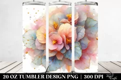 Abstract Watercolor Shiny Begonia, High-Res 20 Oz Tumbler Product Image 2