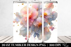 Abstract Watercolor Shiny Begonia, High-Res 20 Oz Tumbler Product Image 2