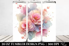 Abstract Watercolor Shiny Begonia, High-Res 20 Oz Tumbler Product Image 2
