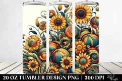 Colorful Retro with Sunflowers | 20 oz Tumbler Product Image 2