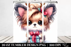 Crazy Baby Papillon with Reindeer Horns, PNG Product Image 2