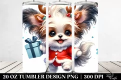 Baby Papillon with Reindeer Horns PNG Product Image 2
