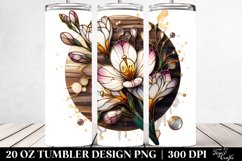 Detailed Stained Freesia Watercolor Splash | 20 Oz Tumbler Product Image 2