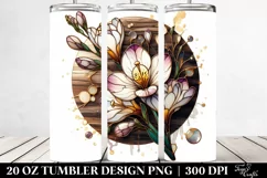 Detailed Stained Freesia Watercolor Splash | 20 Oz Tumbler Product Image 2