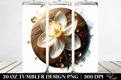 Glossy Daffodil Watercolor Splash | 20 Oz Tumbler Product Image 2