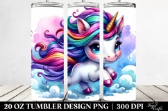 Funny Cute Unicorn Running | 20 oz Tumbler Product Image 2