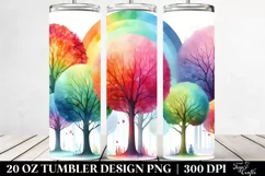 Rainbow Trees Watercolor | 20 Oz Tumbler Product Image 2