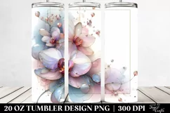 Abstract Watercolor Orchid, High-Res 20 Oz Tumbler Product Image 2