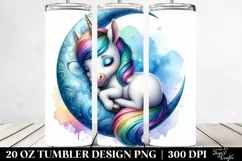 Baby Unicorn Napping Moon. 20 oz Tumbler Design Product Image 2