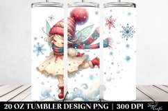 Cute Fairy Tumbled with Snowflakes 20 Oz Tumbler Product Image 2