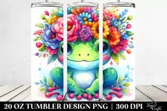 Baby Frog with Floral Crown, Transparent 20 Oz Tumbler Product Image 2