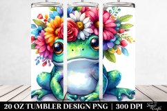Baby Frog with Floral Crown, Transparent 20 Oz Tumbler Product Image 2