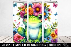 Baby Frog with Floral Crown, Transparent 20 Oz Tumbler Product Image 2