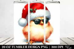 Cute Watercolor Chicken with es 20 Oz Tumbler Product Image 2