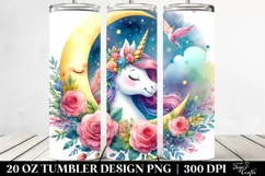 Magical Unicorn Smiling Moon | 20 Oz Tumbler Product Image 2