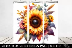 Vibrant Sunflower Design | 20 oz Tumbler Product Image 2