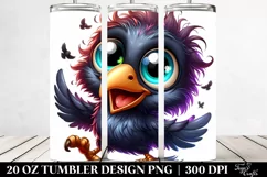 Enthusiastic Cartoon Baby Crow 20 Oz Tumbler, Transparent 20 Product Image 2