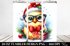 Cute Watercolor Chicken with es 20 Oz Tumbler Product Image 2