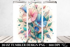 Abstract Watercolor Morning Glory Stained , High-Res 20 Oz Product Image 2