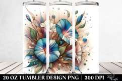 Abstract Watercolor Morning Glory Stained , High-Res 20 Oz Product Image 2