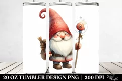 Funny Whimsical Gnome Clipart, Transparent 20 Oz Tumbler Product Image 2